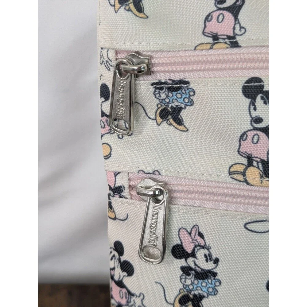 Disney Loungefly Mickey Minnie Mouse AOP Canvas Crossbody Passport Bag